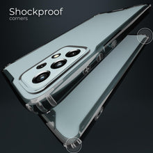 Załaduj obraz do przeglądarki galerii, Moozy Xframe Shockproof Case for Samsung A33 5G - Black Rim Transparent Case, Double Colour Clear Hybrid Cover with Shock Absorbing TPU Rim
